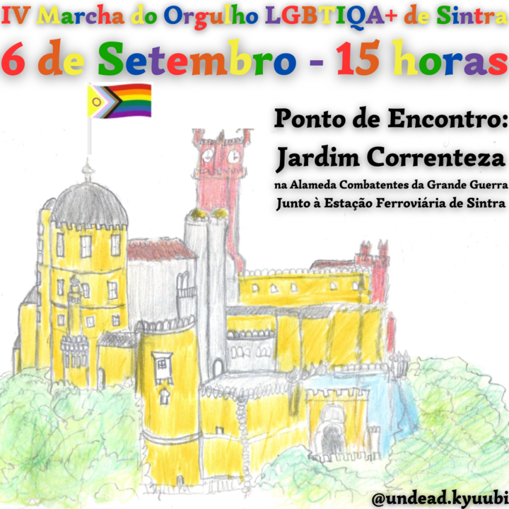 Cartaz Anúncio Data e Local Marcha LGBT Sintra